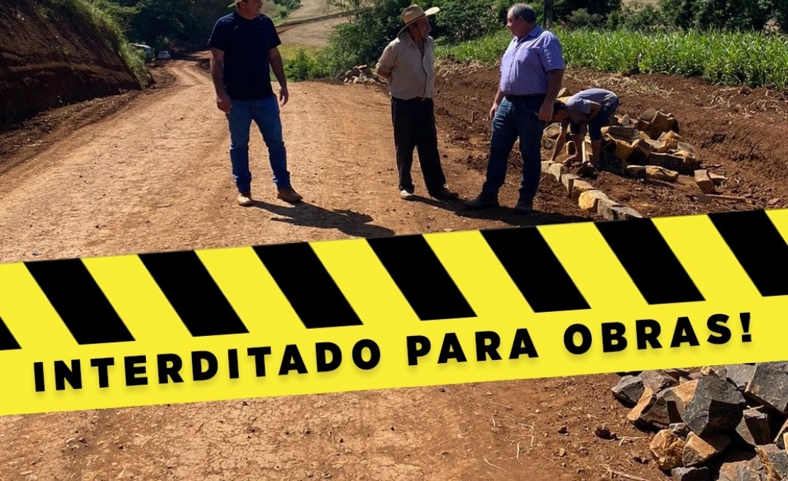 Guarani do Cristo Rei: estrada rural é interditada para continuação das obras de calçamento