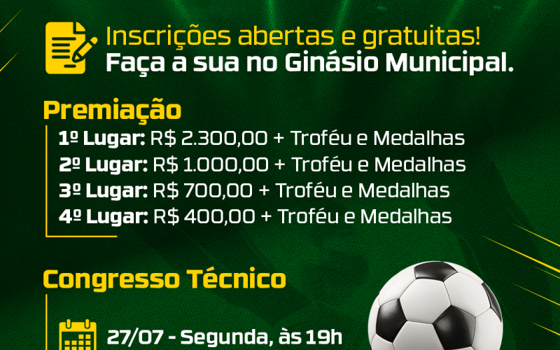 Entre Torcidas de Futsal Masculino está com inscrições abertas em Porto Barreiro.